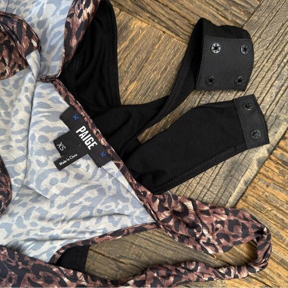 NWOT Paige Brown Nadynne Animal Print Sleeveless Bodysuit – Sz XS - Picture 7 of 7